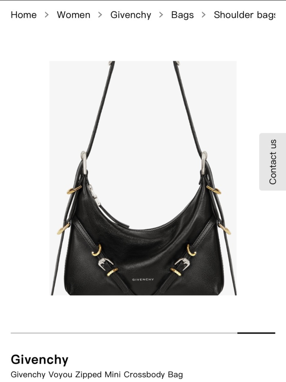 Givenchy Black Mini Voyou Leather Shoulder Bag with Mixed Metal Hardware - Picture 7 of 9